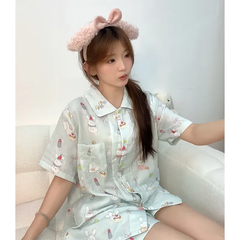 Wabi Town Pajama Gift Box Women's Light Green-2