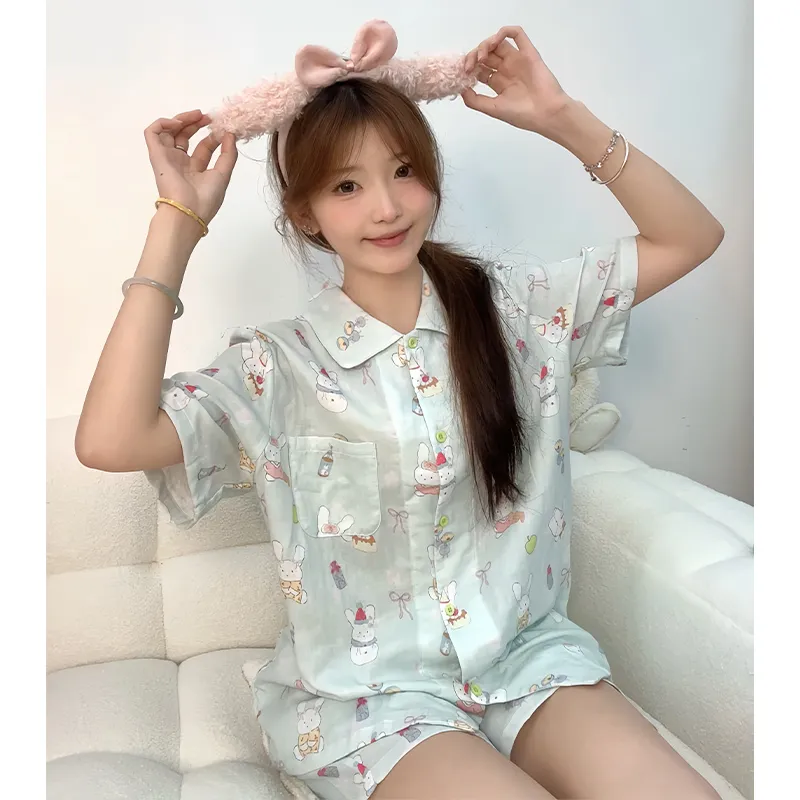 Wabi Town Pajama Gift Box Women's Light Green-1
