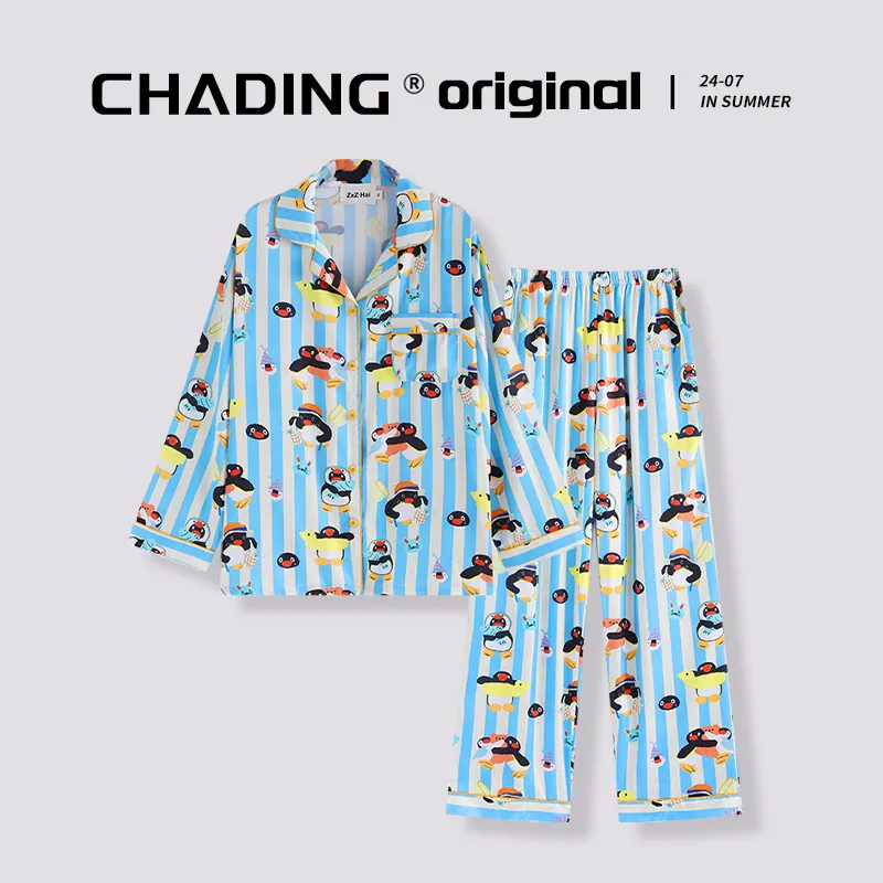 Wabi Town Pajama Set Women's Blue-1