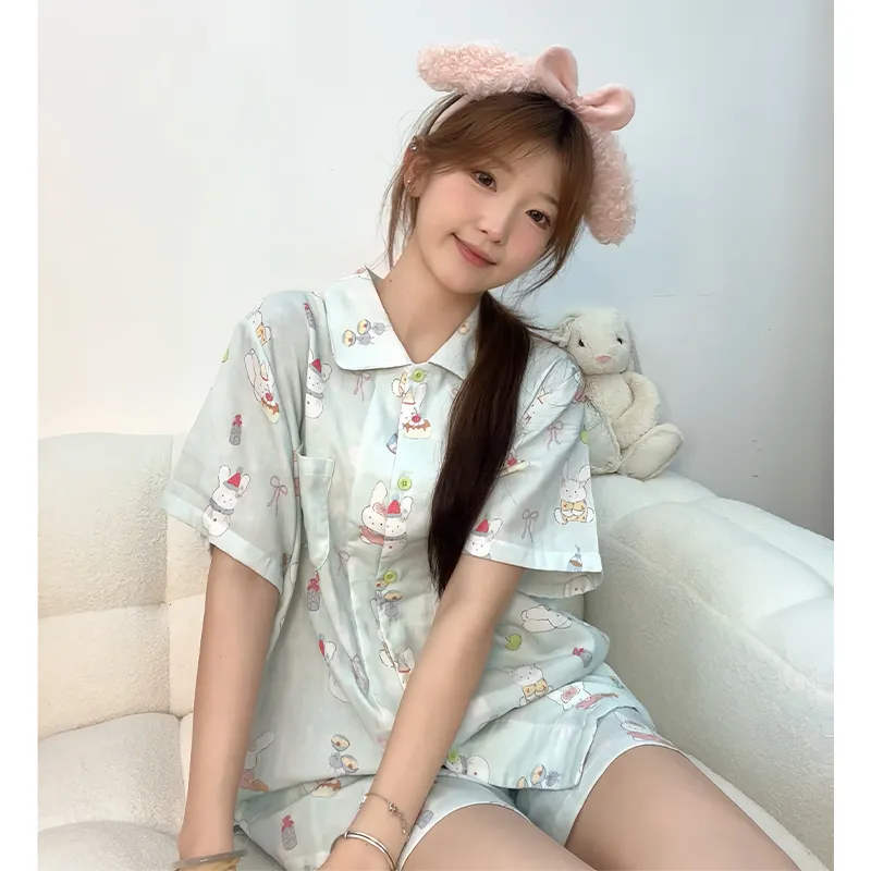 Wabi Town Pajama Gift Box Women's Light Green-5