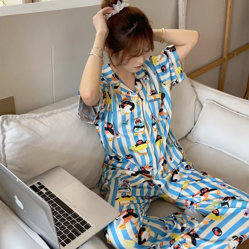 Wabi Town Pajama Gift Box Women's Blue White-5