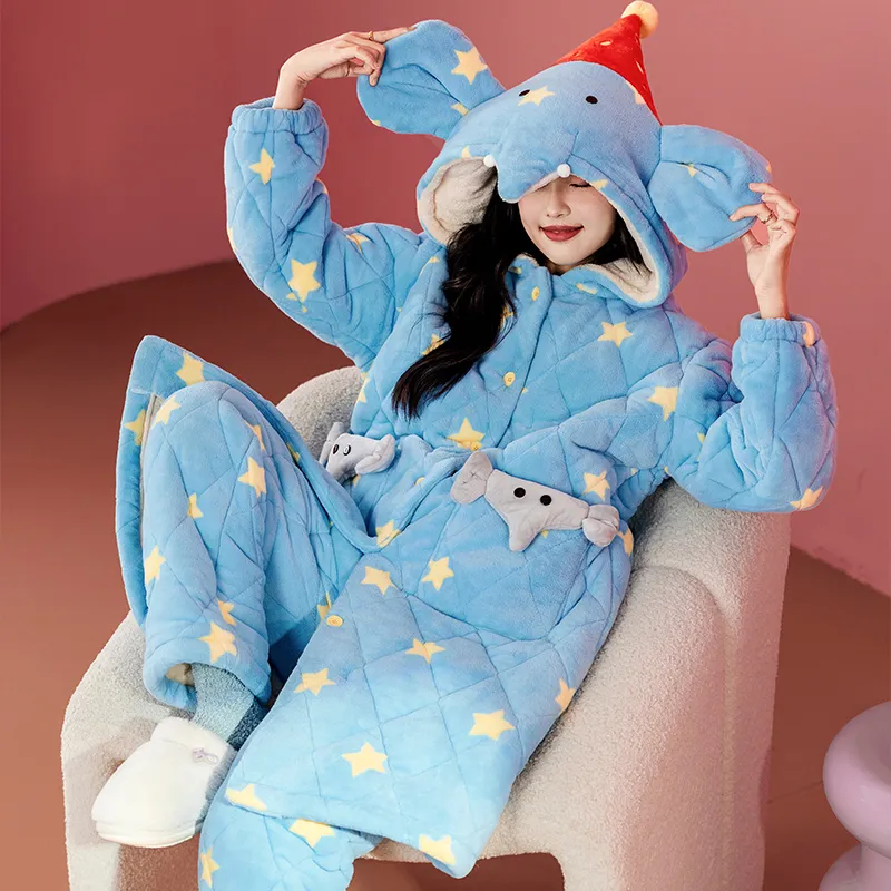 Wabi Town Pajama Set Women's Blue-4