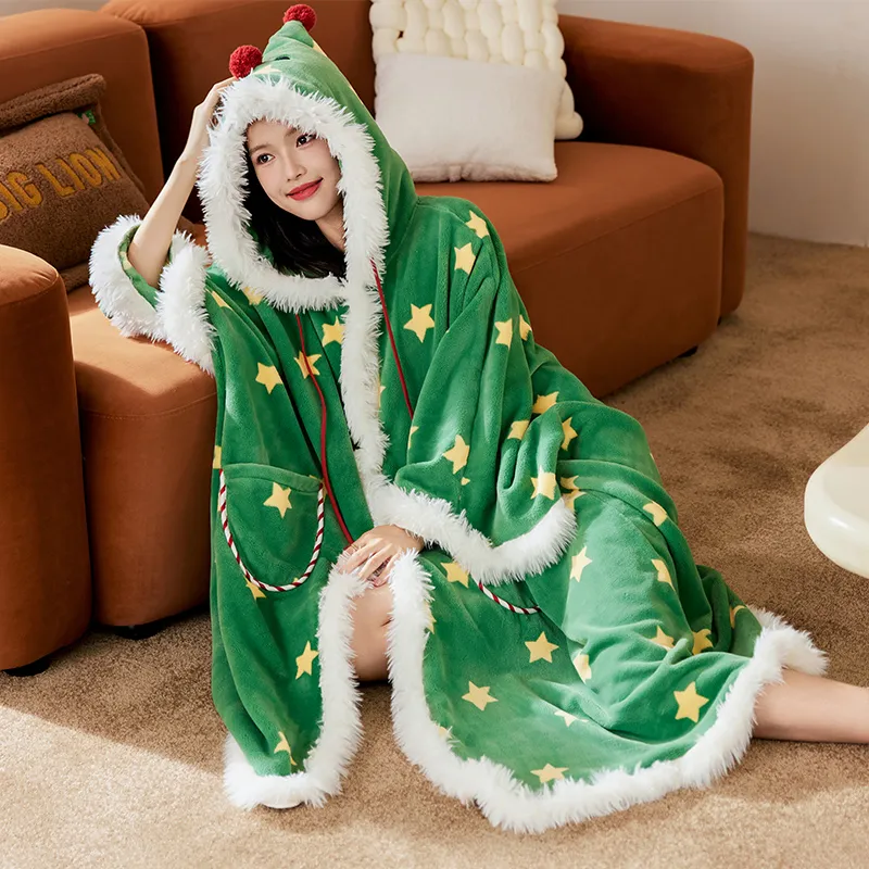 Wabi Town Pajama Robe Women's Green-5