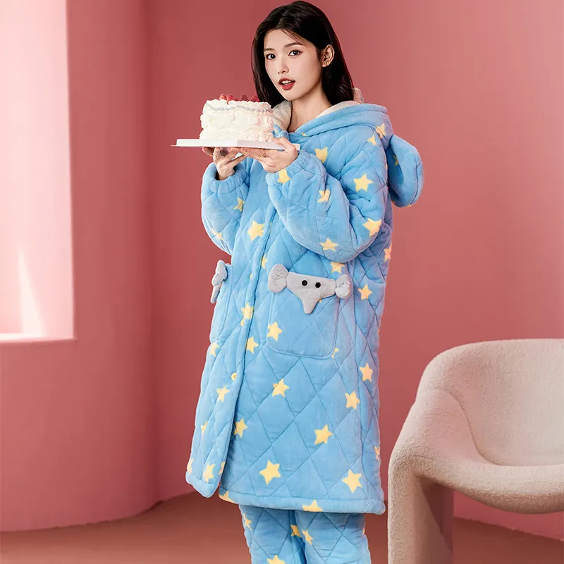 Wabi Town Pajama Set Women's Blue-5