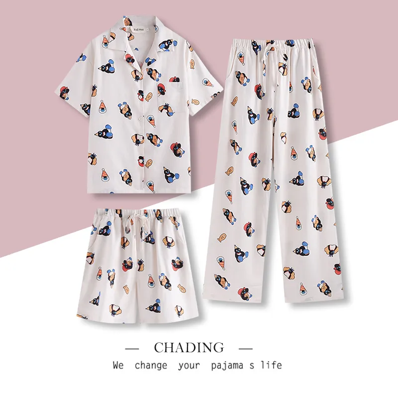 Wabi Town Pajama Set Women's White-1