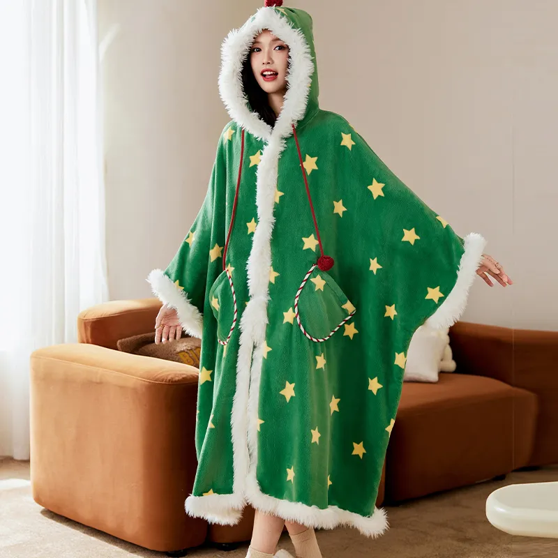 Wabi Town Pajama Robe Women's Green-1