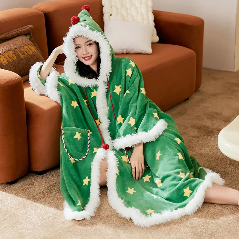 Wabi Town Pajama Robe Women's Green-2