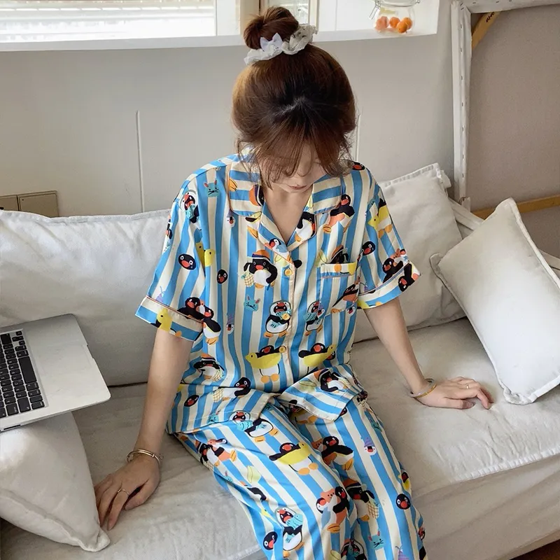 Wabi Town Pajama Gift Box Women's Blue White-4