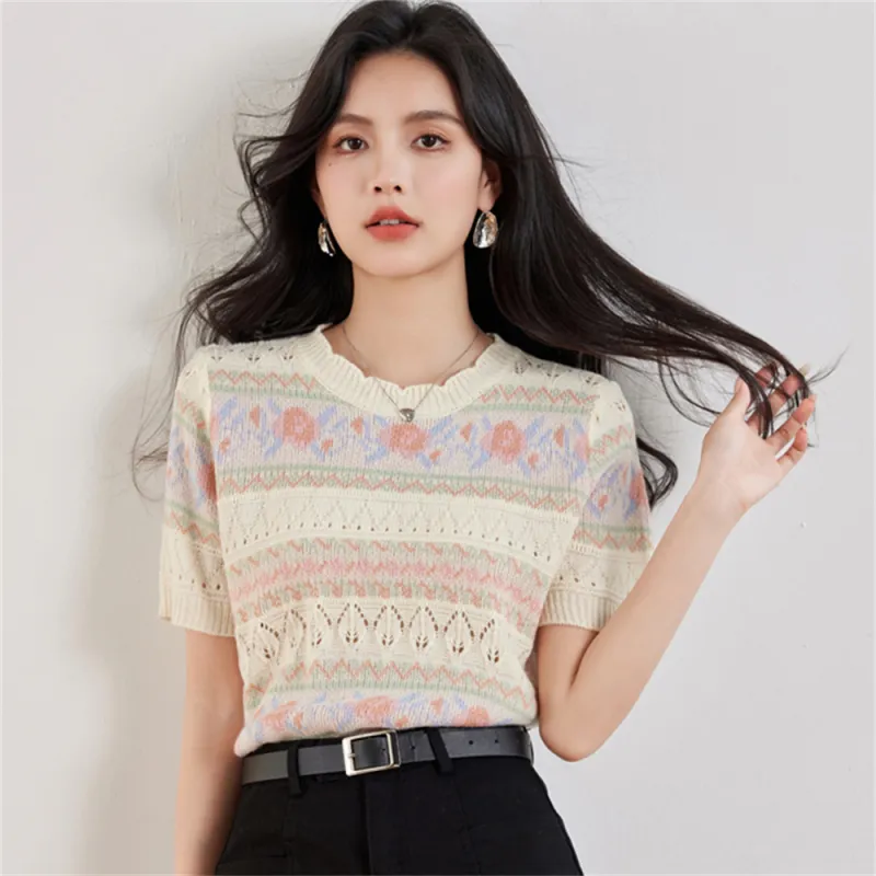 MADALLO Knitwear Women's Jacquard Stripes-1