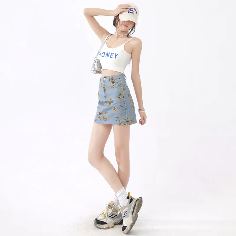 MADALLO Denim Short Skirts Women's-7