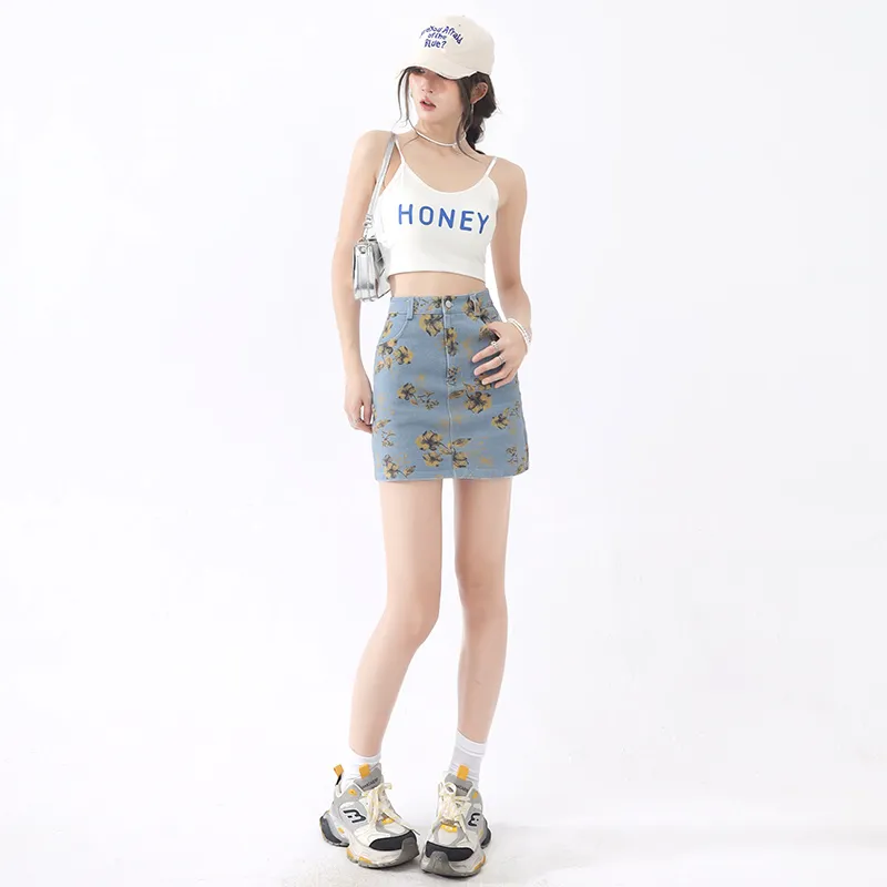MADALLO Denim Short Skirts Women's-11