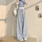 Blue White Plaid Extended Length