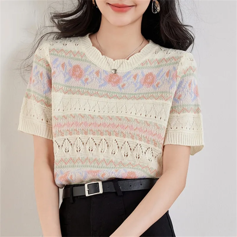 MADALLO Knitwear Women's Jacquard Stripes-5