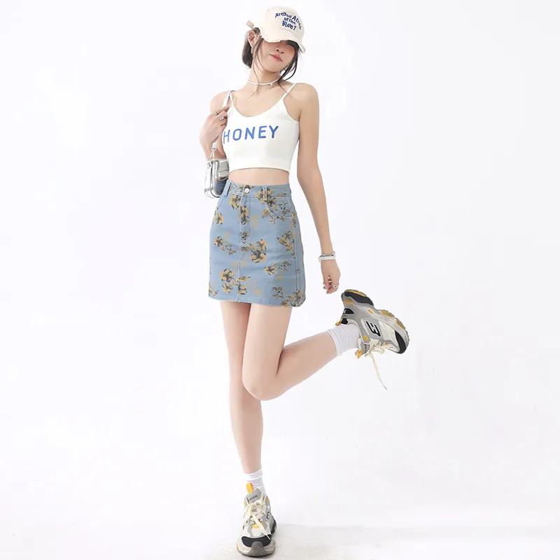 MADALLO Denim Short Skirts Women's-9