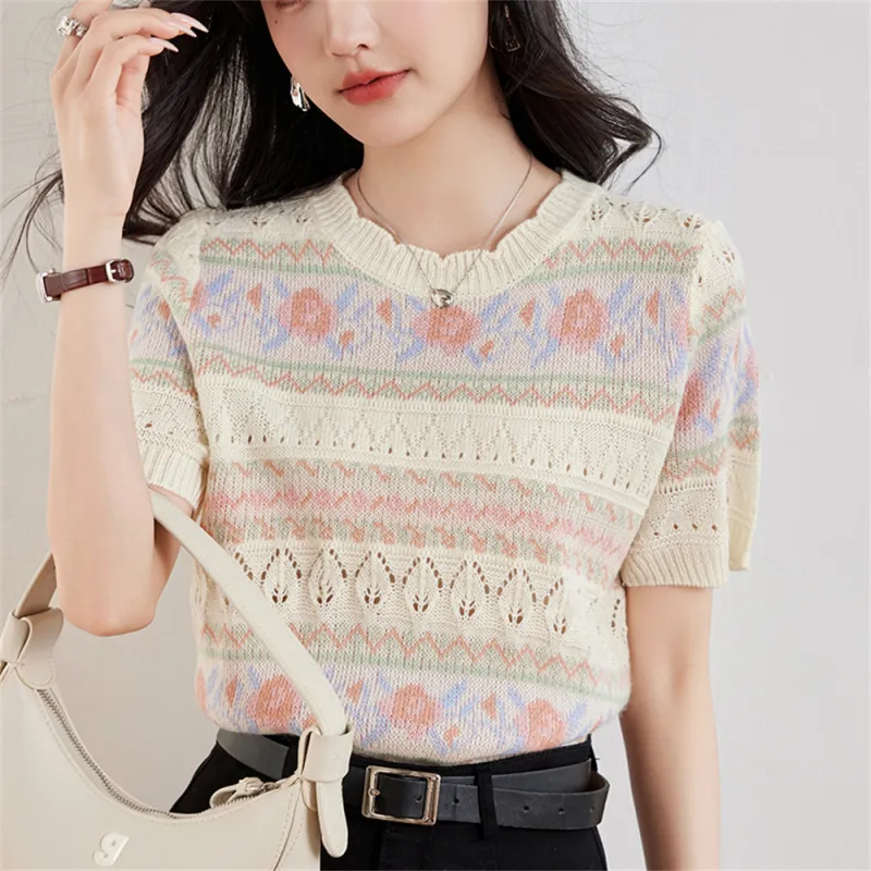 MADALLO Knitwear Women's Jacquard Stripes-3