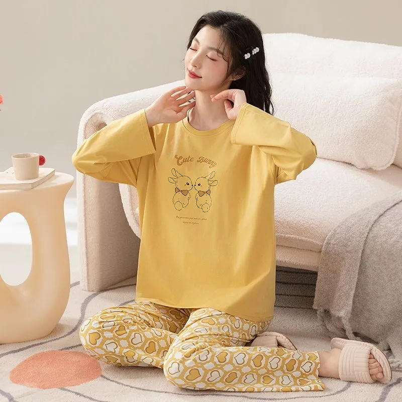 XISHE Pajama Set Women's Yellow-4