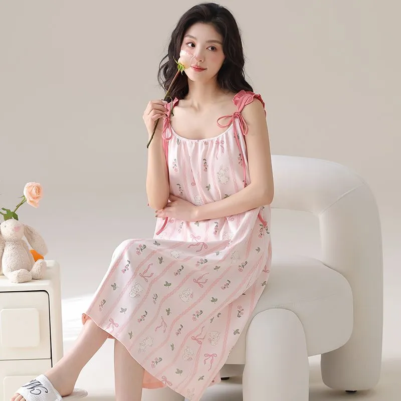 XISHE Nightgown Women's Light Pink-3