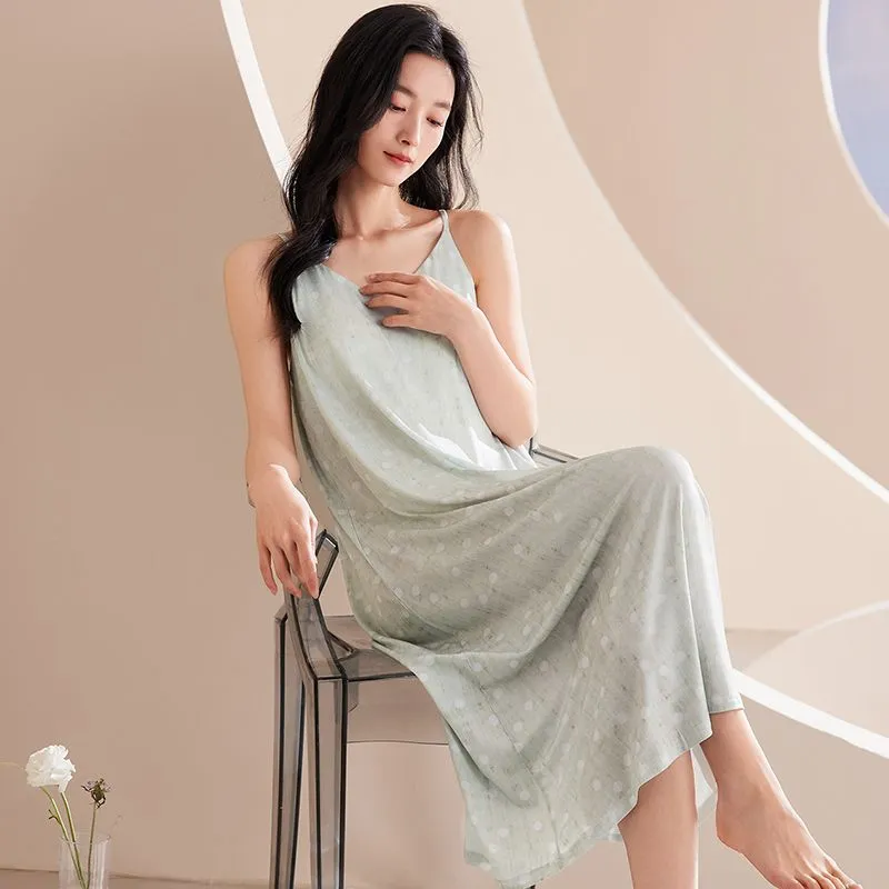 XISHE Nightgown Women's Light Gray-3
