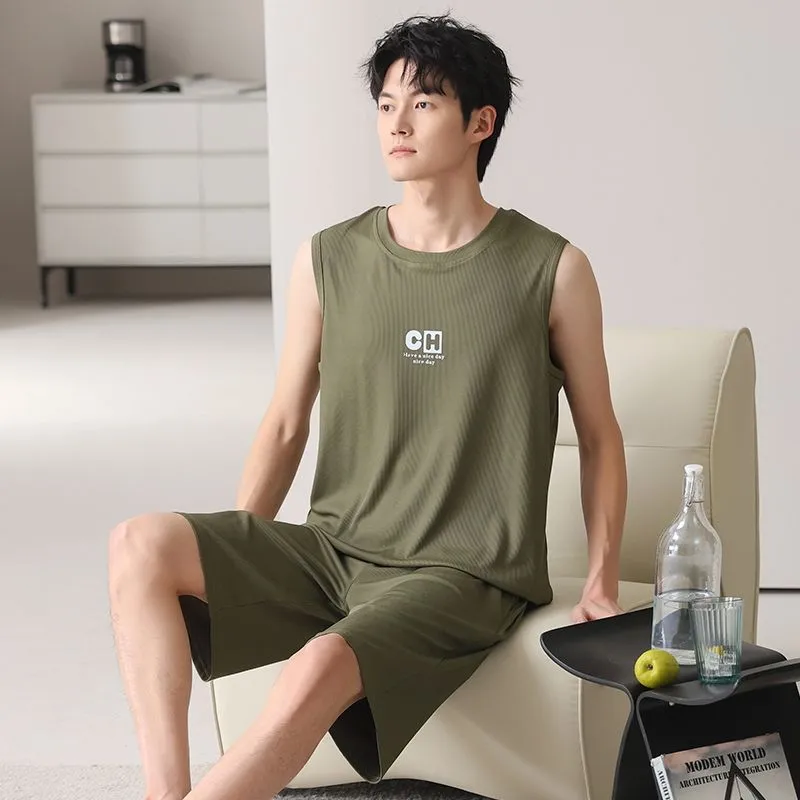 XISHE Pajama Set Men's Army Green-2