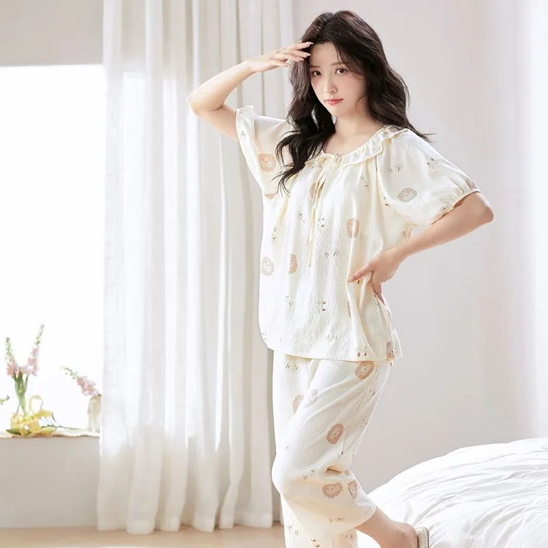 XISHE Pajama Set Women's Light Khaki-3