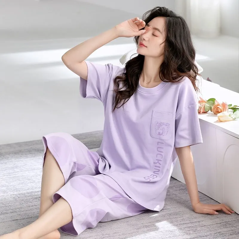 XISHE Pajama Set Women's Light Purple-3
