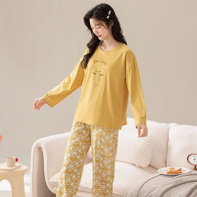 XISHE Pajama Set Women's Yellow-2