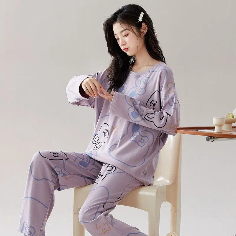 XISHE Pajama Set Women's Light Purple-3