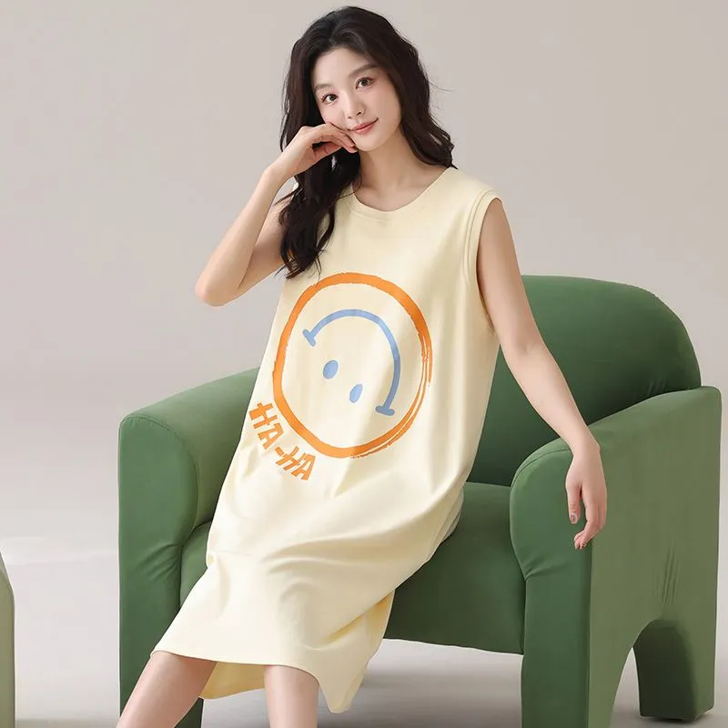 XISHE Nightgown Women's Light Yellow-4