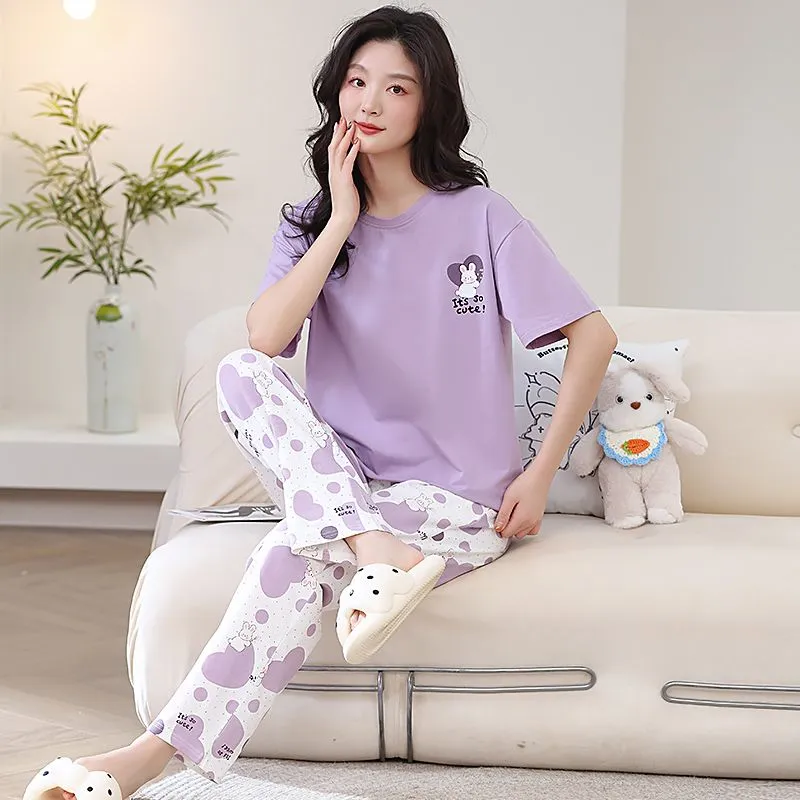 XISHE Pajama Set Women's Light Purple-3