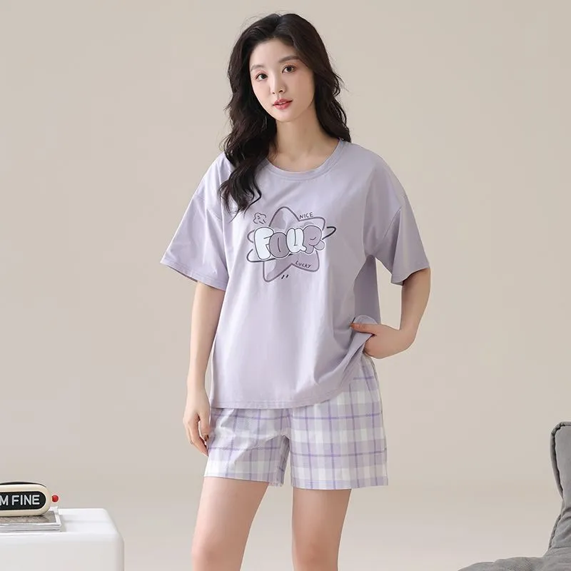 XISHE Pajama Set Women's Light Purple-2