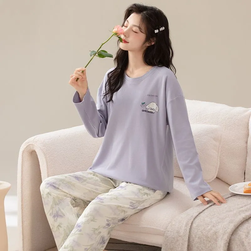XISHE Pajama Set Women's Light Purple-3