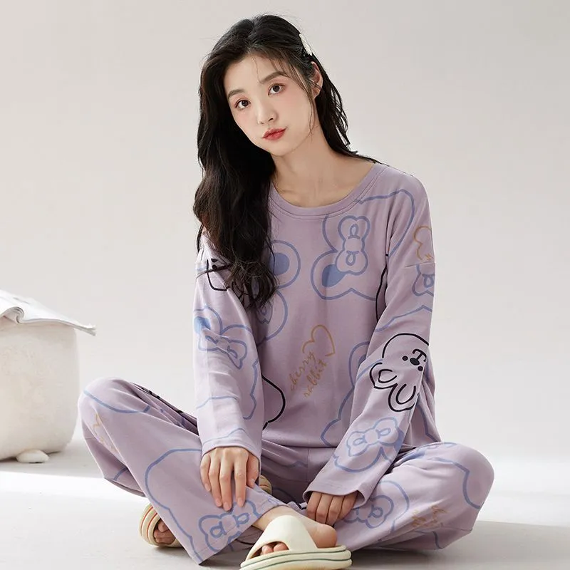 XISHE Pajama Set Women's Light Purple-4