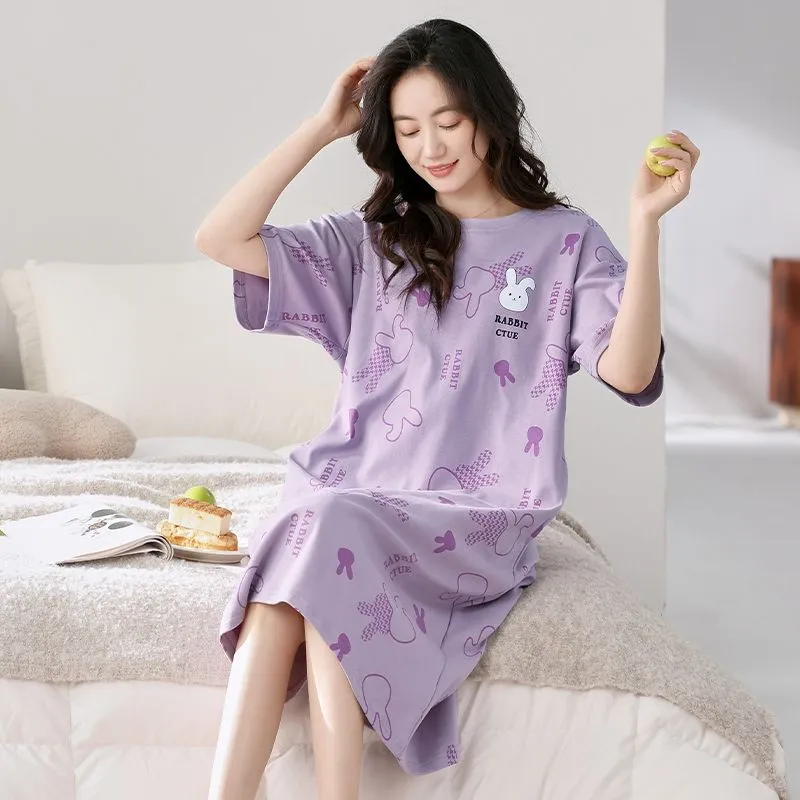 XISHE Nightgown Women's Light Purple-2