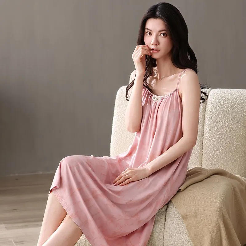 XISHE Nightgown Women's Vintage Pink-4