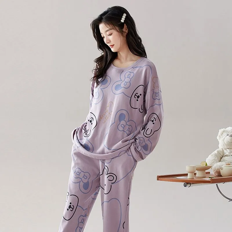 XISHE Pajama Set Women's Light Purple-1