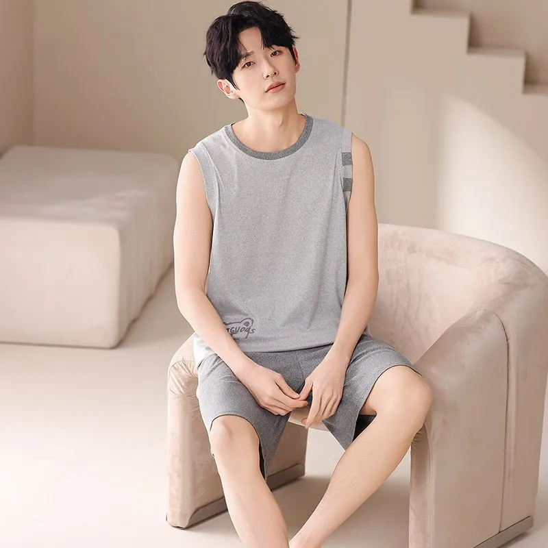 XISHE Pajama Set Men's Light Gray-2