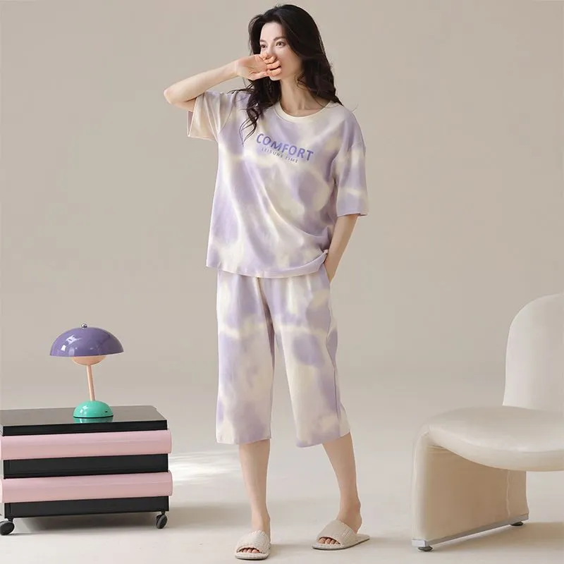 XISHE Pajama Set Women's Light Purple-3