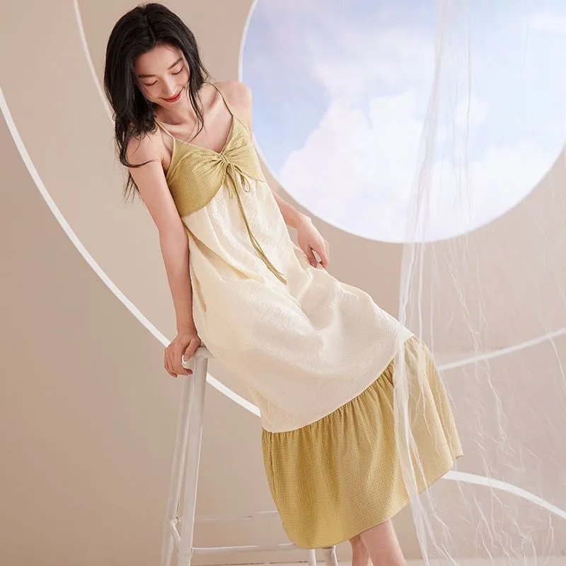 XISHE Nightgown Women's Apricot-3