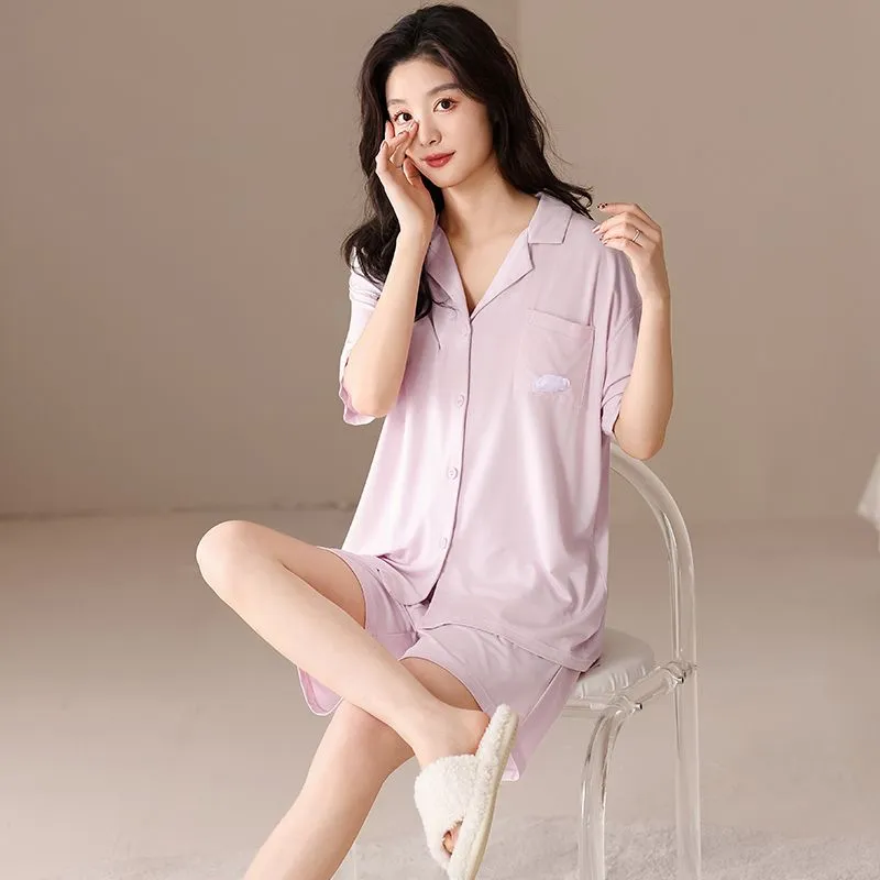 XISHE Pajama Set Women's Light Purple-4
