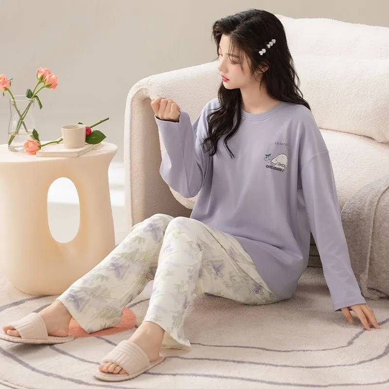 XISHE Pajama Set Women's Light Purple-4