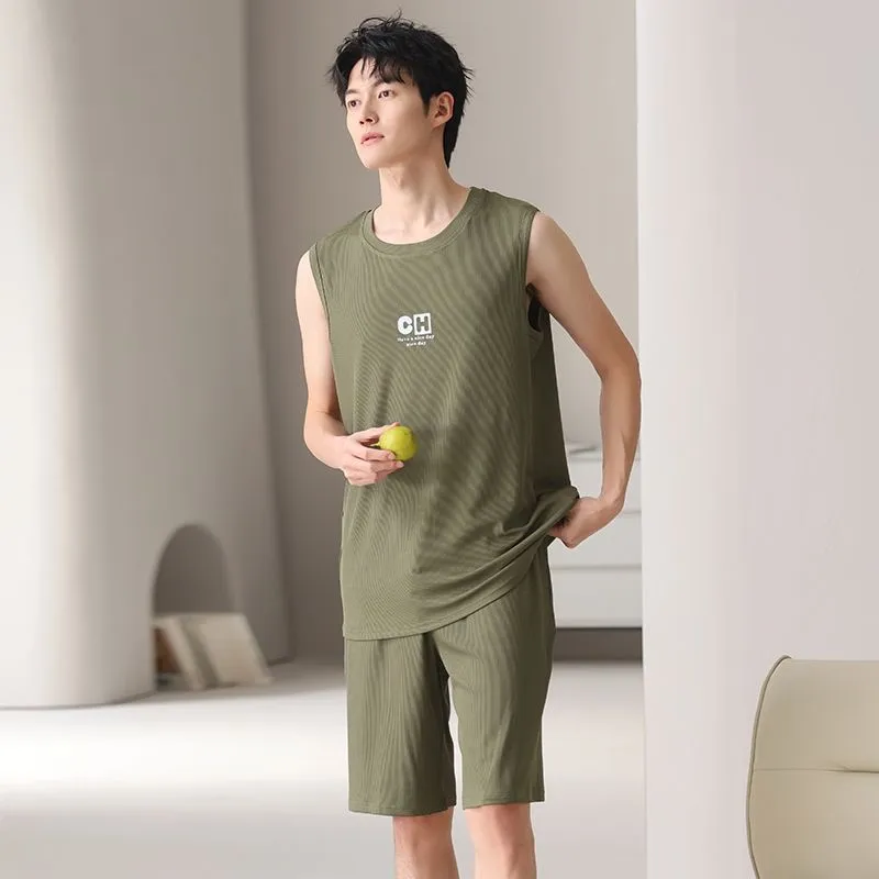 XISHE Pajama Set Men's Army Green-1