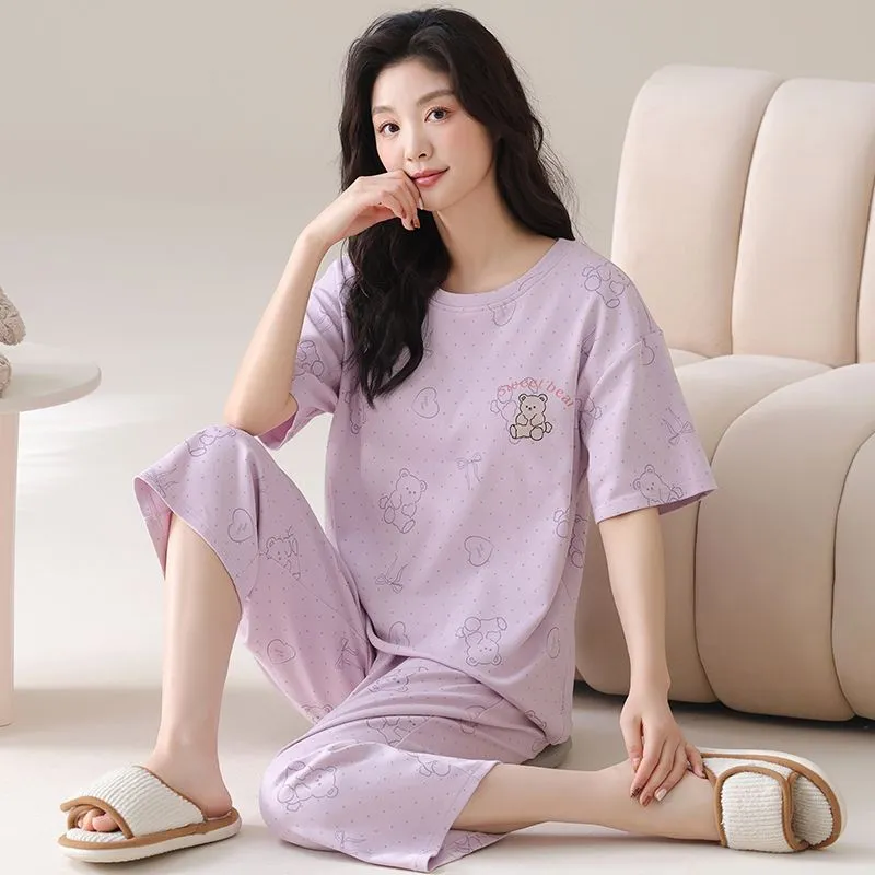 XISHE Pajama Set Women's Purple-3