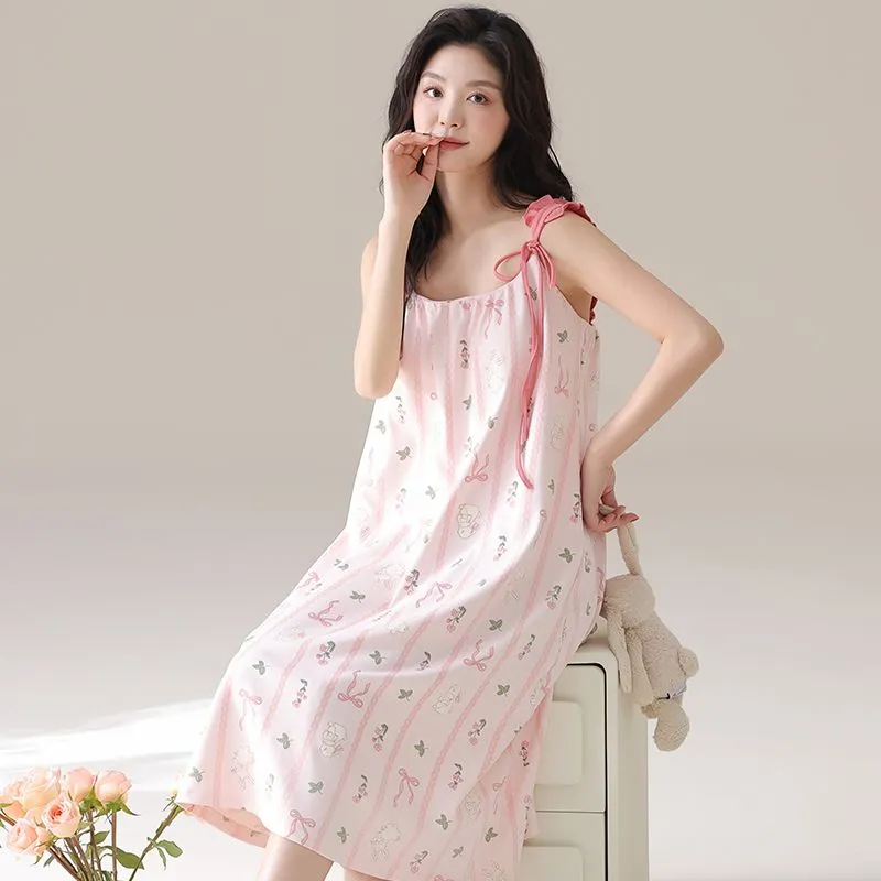 XISHE Nightgown Women's Light Pink-4