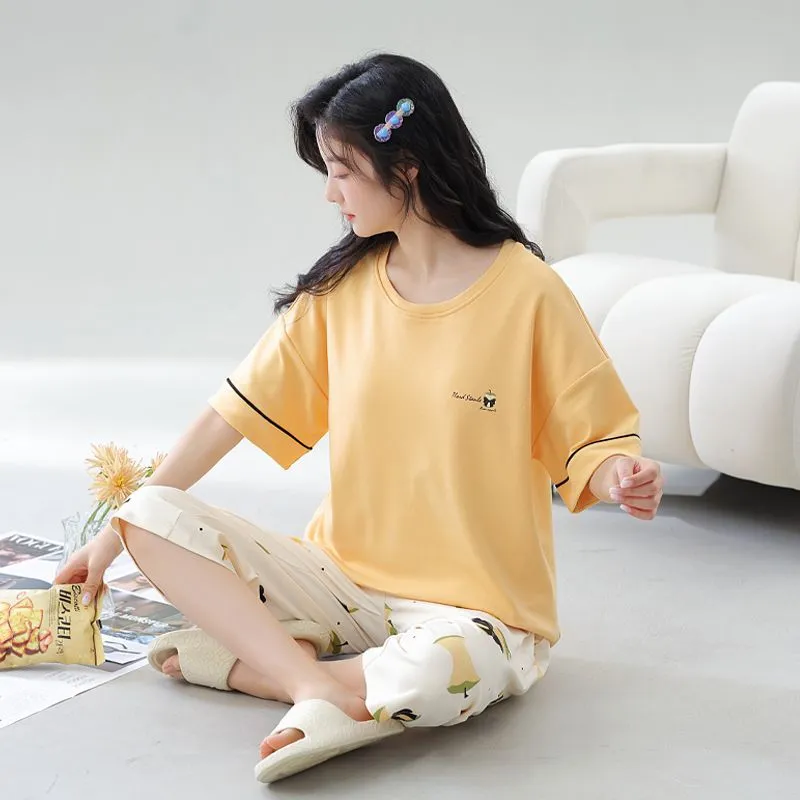 XISHE Pajama Set Women's Yellow-2