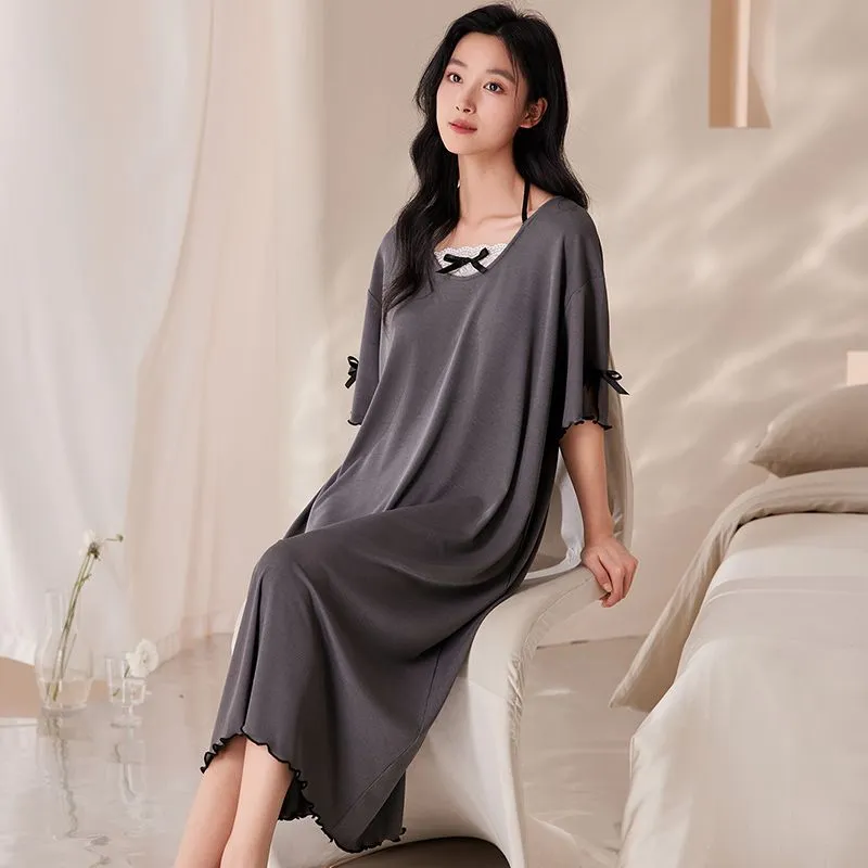 XISHE Nightgown Women's Dark Gray-3