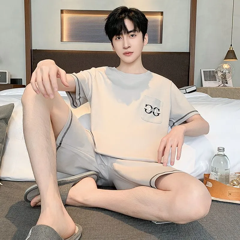 XISHE Pajama Set Men's Light Gray-1