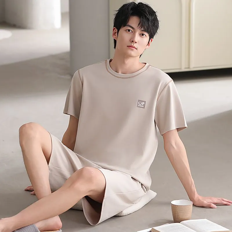 XISHE Pajama Set Men's Light Gray-1