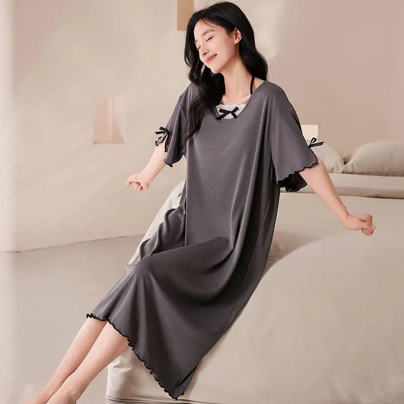 XISHE Nightgown Women's Dark Gray-1