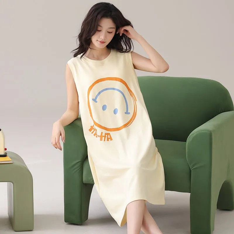 XISHE Nightgown Women's Light Yellow-3