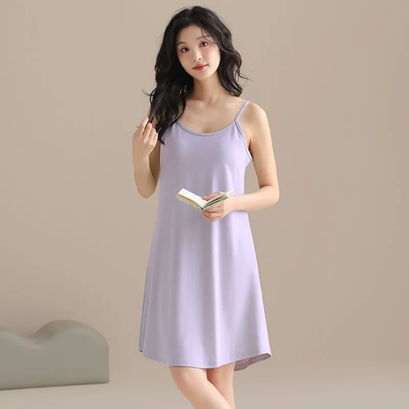 XISHE Nightgown Women's Light Purple-4